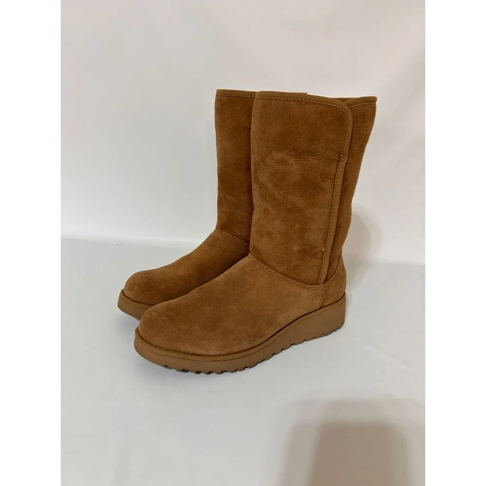 UGG Amie Women's size 6.5 37.5 Classic Chestnut  Sheepskin Wedge Mid Calf Boots